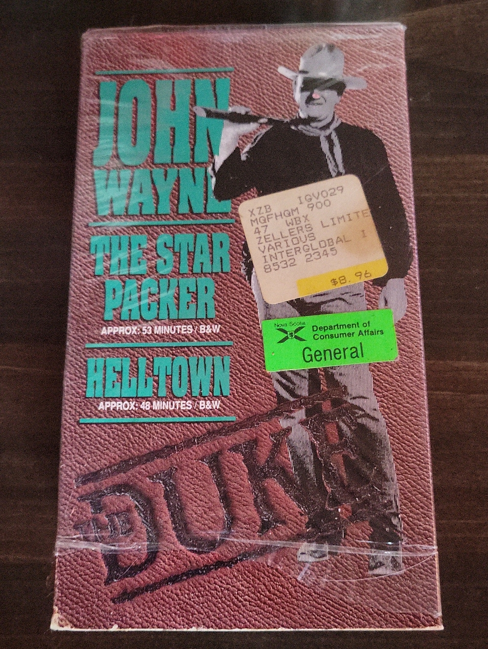 John Wayne The Star Packer & Helltown VHS - Brown Cover
